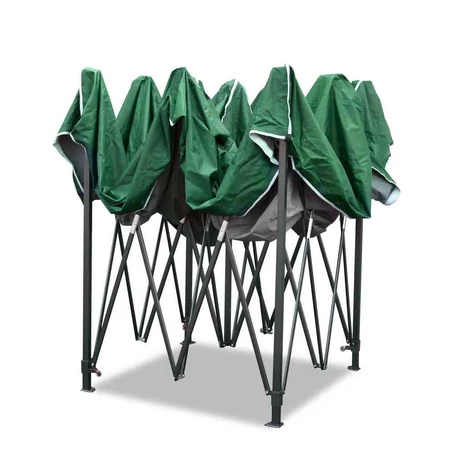 Összecsukható, fémvázas, kerti pavilon, sörsátor ponyvával, 3x4,5 m méretben, zöld