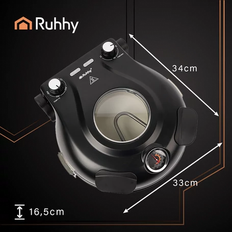 Kompakt elektromos pizza sütő, 5 hőfokozattal, betekintő ablakkal, kerámia pizzakővel és kiegészítőkkel