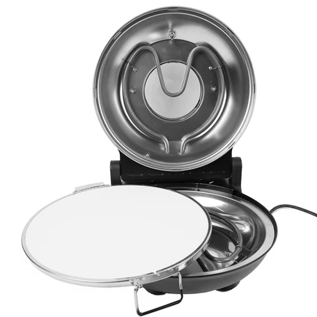 Kompakt elektromos pizza sütő, 5 hőfokozattal, betekintő ablakkal, kerámia pizzakővel és kiegészítőkkel