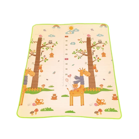 Kétoldalas játszószőnyeg, városi úthálózat és erdei állatvilág mintával, 145×180 cm