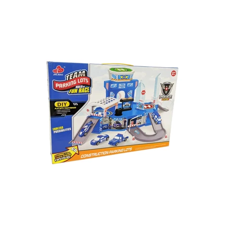 Rendőrörs építőjáték, autópálya, variálható, kisautókkal