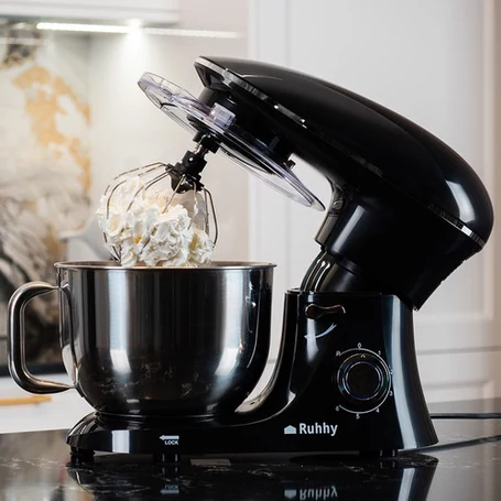 Többfunkciós konyhai robotgép 6,2 literes keverőtállal, 6+1 sebességfokozattal, 2200 W teljesítménnyel, fekete