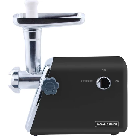 Royalty Line elektromos húsdaráló adagolótálcával, hurktatöltővel, 500W teljesítmény, fekete