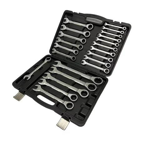 22 részes racsnis csillag-villás kulcskészlet hordozó dobozban