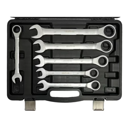 22 részes racsnis csillag-villás kulcskészlet hordozó dobozban