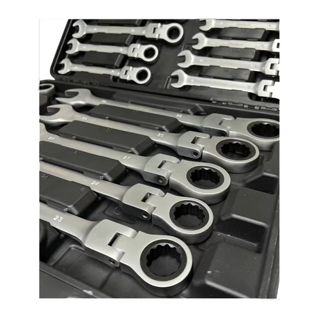 22 részes hajlékony csillag-villás racsnis kulcskészlet hordozó dobozban