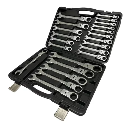 22 részes hajlékony csillag-villás racsnis kulcskészlet hordozó dobozban