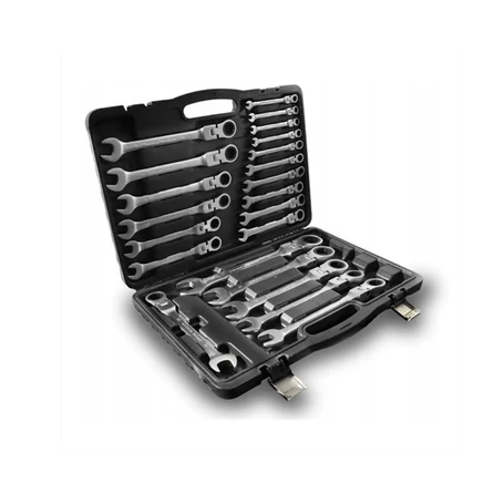 22 részes hajlékony csillag-villás racsnis kulcskészlet hordozó dobozban