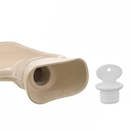 Nagy méretű hőtartó gumi palack puha szürke plüss huzattal, izomlazításhoz, hasi görcsök és megfázás enyhítésére, mosógépben mosható huzattal, 1,8L