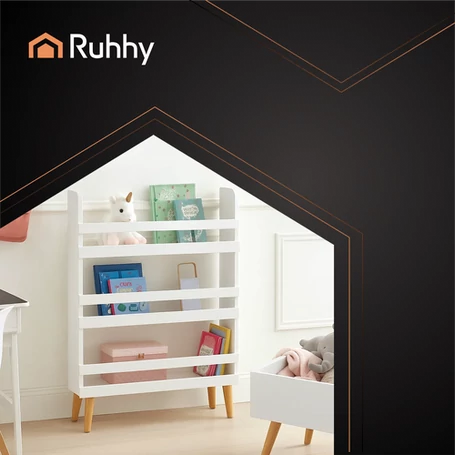 ​Játék- és könyvespolc gyermekeknek, álló szekrény 3 polccal, fehér