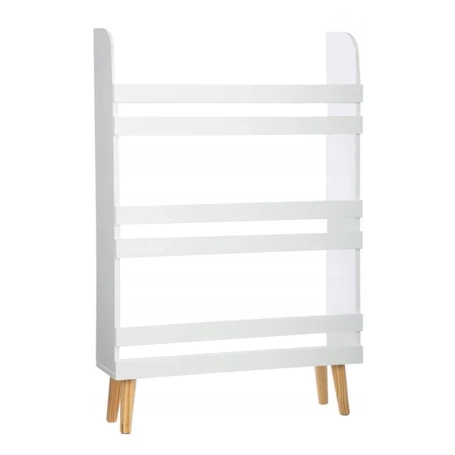 ​Játék- és könyvespolc gyermekeknek, álló szekrény 3 polccal, fehér