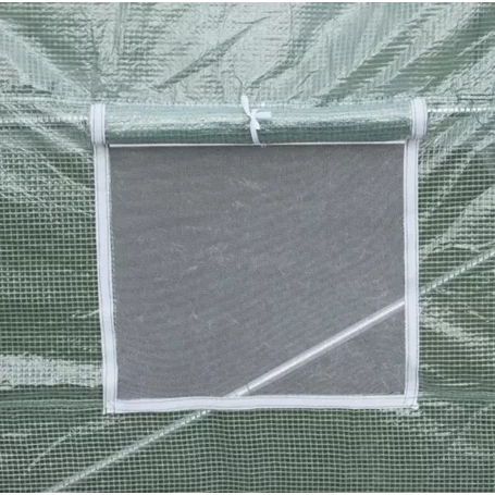 Fólia alagút kerti fóliasátorhoz, melegházhoz, 6x3x2 méteres vázhoz, 18 m2, 12 ablakos, zöld