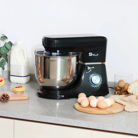 Stella multifunkciós konyhai robotgép 1800W, 8 literes keverőtállal, 10 sebességfokozat, fekete
