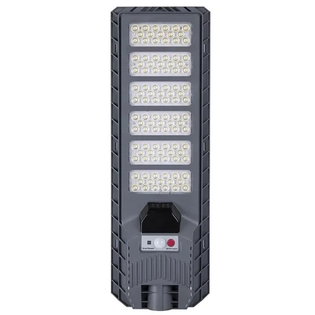 Nagy fényerejű, napelemes, akkumulátoros, mozgásérzékelős, utcai LED lámpa, 6 paneles, 600w