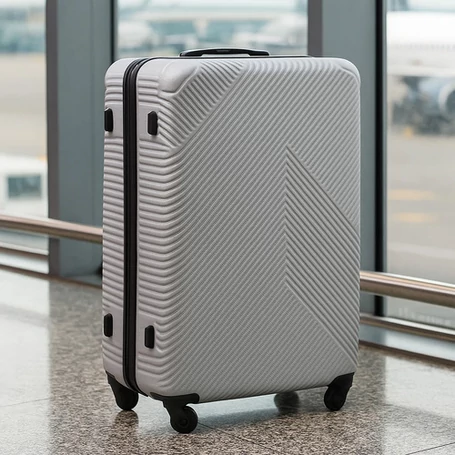 Utazóbőrönd készlet nagy, közepes és kicsi méretű, kerekes gurulóbőröndök, számzárral ellátva, szürke 