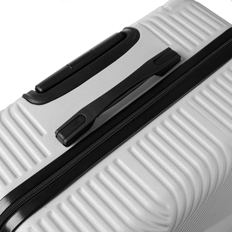 Utazóbőrönd készlet nagy, közepes és kicsi méretű, kerekes gurulóbőröndök, számzárral ellátva, szürke 