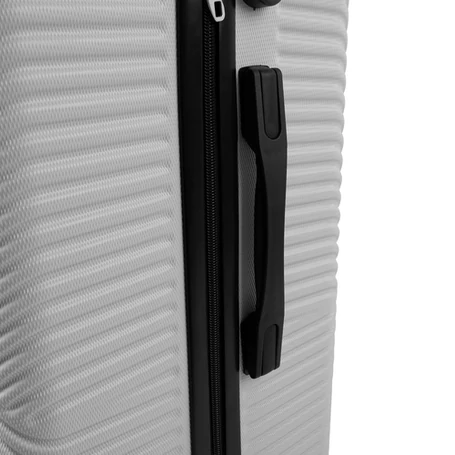 Utazóbőrönd készlet nagy, közepes és kicsi méretű, kerekes gurulóbőröndök, számzárral ellátva, szürke 