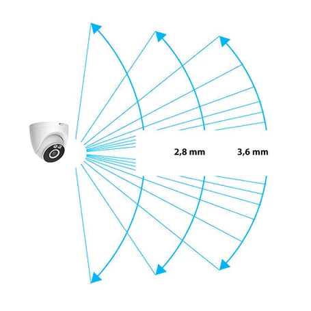 Dahua 4MP kültéri, Eyeball,  IP, hálózati kamera, kettős fény, fix 3,6 mm fokuszú lencse, aktív elrettentés, Wi-Fi, micro SD rögzítés, Entry széria, T4A-PV