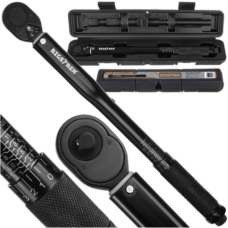 Professzionális króm-vanádium acél nyomatékkulcs biztonsági retesszel, 3/8