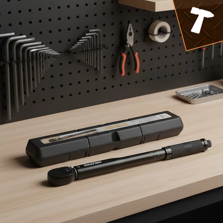 Professzionális króm-vanádium acél nyomatékkulcs biztonsági retesszel, 3/8