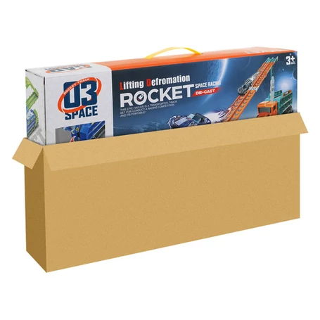 Autószállító kamion 6 db kisautóval, 57cm magas rámpával