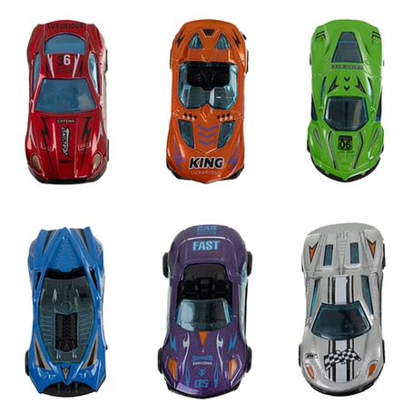 Autószállító kamion 6 db kisautóval, 57cm magas rámpával