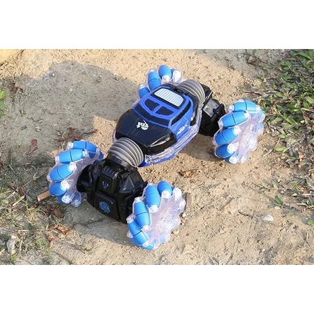 Kézmozdulatokkal irányítható twist car, kaszkadőrautó, gesztusvezérlés, 4x4, 2,4GHz-es kontroller, kék