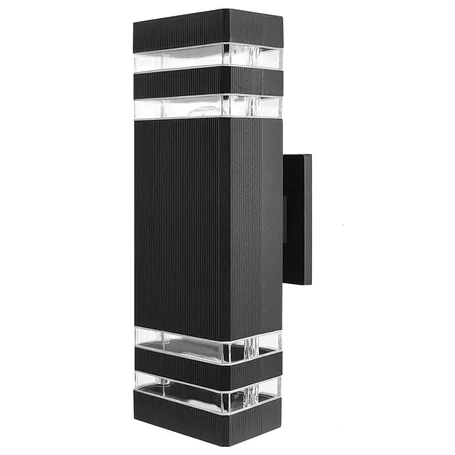 Worth Air kültéri, fali lámpa homlokzatra, vízálló kivitel IP65 védelemmel, 2 db E27 foglalattal, 60 W, fekete