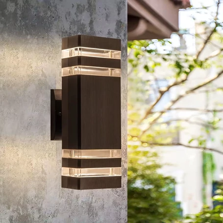 Worth Air kültéri, fali lámpa homlokzatra, vízálló kivitel IP65 védelemmel, 2 db E27 foglalattal, 60 W, fekete