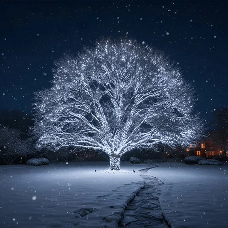 Karácsonyi LED füzér, 500 LED, 5 m hosszú, hideg fehér, 8 világítási effekt, IP44