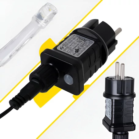 Karácsonyi LED füzér, 500 LED, 22,5 m hosszú, meleg fehér, 8 világítási effekt, IP44 