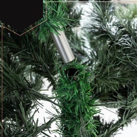 Prémium minőségű törzses műfenyő, karácsonyfa, havas ágakkal, tobozokkal, állítható magassággal, valódi impregnált fa törzzsel, műanyag talppal, 1.8 méter magassággal