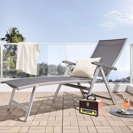 Akkumulátoros USB és AUX csatlakozós FM/AM/SW rádió, MP3 lejátszó távirányítóval, középbarna