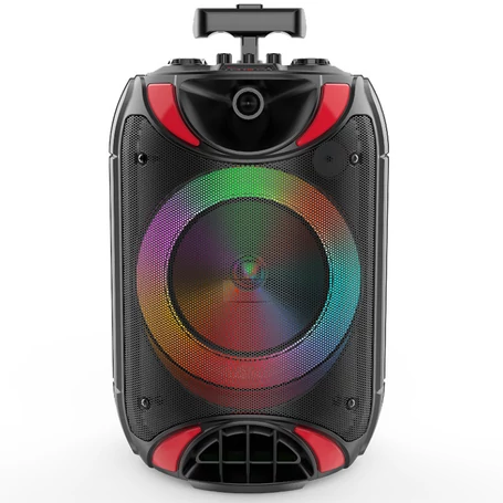 Hordozható Bluetooth hangszóró, távirányítóval, mikrofonnal, 3000mAh, 15W, 8