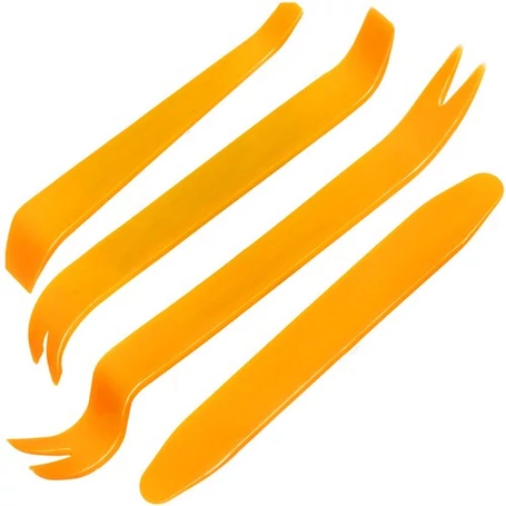 4 részes autókárpit eltávolító és patentkiszedő készlet, narancssárga