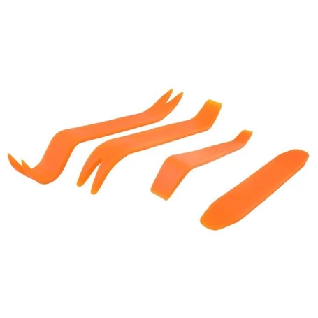 4 részes autókárpit eltávolító és patentkiszedő készlet, narancssárga