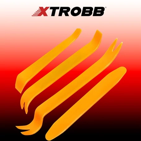 4 részes autókárpit eltávolító és patentkiszedő készlet, narancssárga