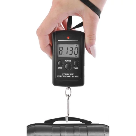 Kampós digitális bőrönd mérleg, 40 kg méréshatárral