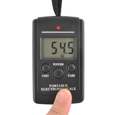 Kampós digitális bőrönd mérleg, 40 kg méréshatárral