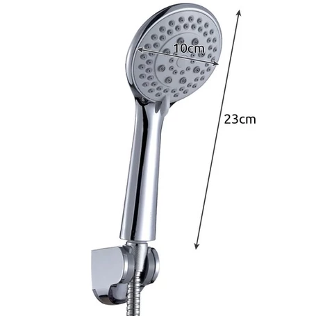 3 részes zuhanyszett 5 állású multifunkciós zuhanyfejjel, 130 cm flexibilis csővel, fali tartóval