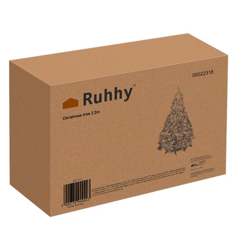 Prémium minőségű műfenyő, karácsonyfa stabil ágakkal, alakítható gallyakkal, fém talppal, 220 cm magassággal