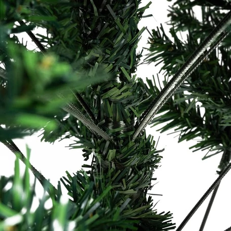 Prémium minőségű műfenyő, karácsonyfa stabil ágakkal, alakítható gallyakkal, fém talppal, 220 cm magassággal