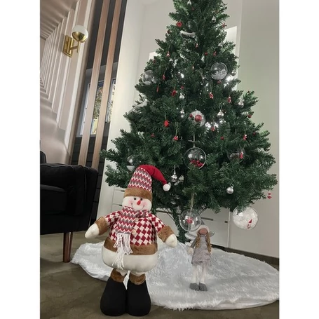 Prémium minőségű műfenyő, karácsonyfa stabil ágakkal, alakítható gallyakkal, fém talppal, 220 cm magassággal