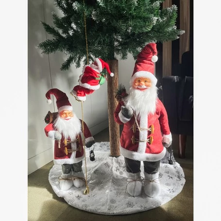 Kötélmászó-, zenélő-, örökmozgó Mikulás, elemes működéssel, 22×14 cm méretben, 1 m-es kötéllel