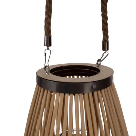 Bambusz rattan lámpa teraszra, gyertyatartó