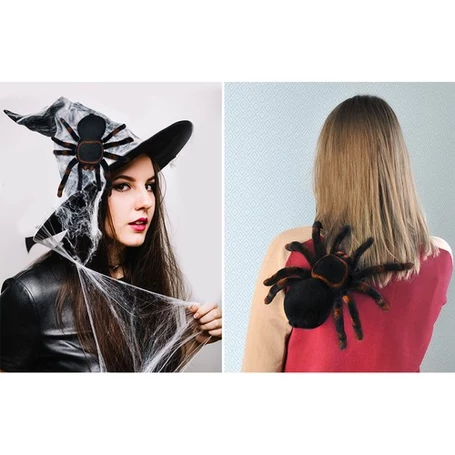 Távirányítós óriáspók, tarantula, 25 cm, elemes, élethű Halloween dekoráció