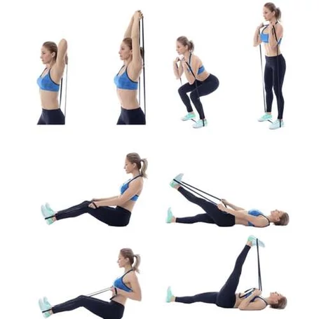 4 részes vastag edzőszalag készlet ajtóra rögzíthető fogantyúval