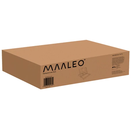 45 részes művészi rajz és festőkészlet praktikus bőröndben, felnyitható fa festőállvánnyal