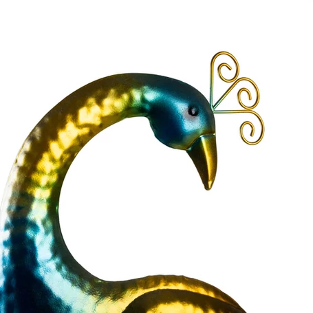 Napelemes, akkus, 40 LED-es kerti lámpa páva motívummal, alkonyatkapcsolóval, vízálló, kertbe, teraszra