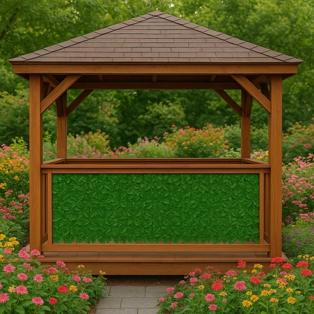 Műsövény erkélyre, kerítésre, 10 paneles betekintésgátló, 5 x 0,5 m méretben, zöld